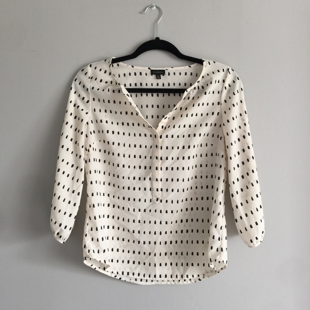 Talbots- Spotted / Dot Blouse size XS